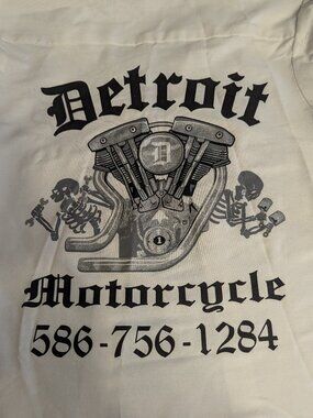 Vintage Detroit Motorcycle  Ladies Employee Work Shirt NWOT Red Kap S Rare